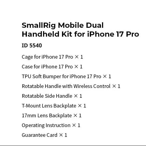 Premium iPhone Case — Professional Mobile Video Cage with T-Mount & 17mm Lens Backplates, Quick-Release Expansion System, Cold Shoe Mounts & All-Metal Protective Design