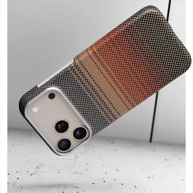 Premium iPhone Case — Real Carbon Fiber Aramid Magnetic Cover with MagSafe Support, Tough Lightweight Protective Design