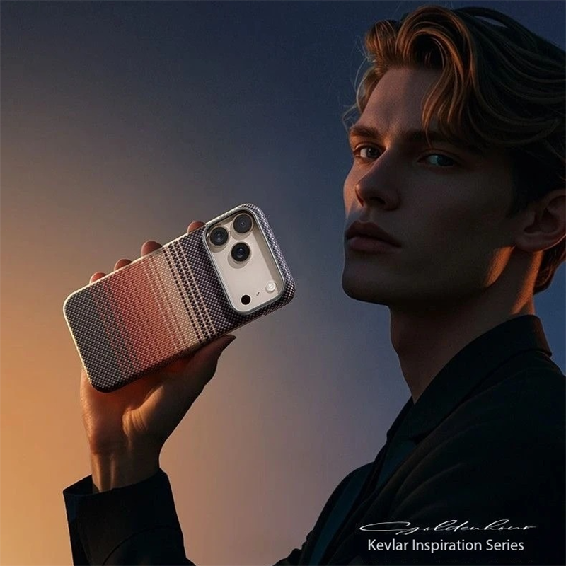 Premium iPhone Case — Real Carbon Fiber Aramid Magnetic Cover with MagSafe Support, Tough Lightweight Protective Design