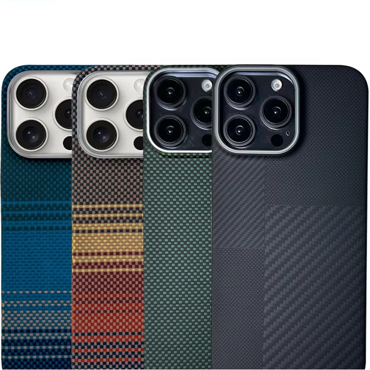Premium iPhone Case — Real Carbon Fiber Aramid Ultra-Thin Full-Coverage Cover with No-Case Feel, Shockproof Anti-Fingerprint Lightweight Design