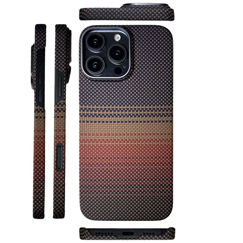 Premium iPhone Case — Real Carbon Fiber Aramid Ultra-Thin Full-Coverage Cover with No-Case Feel, Shockproof Anti-Fingerprint Lightweight Design