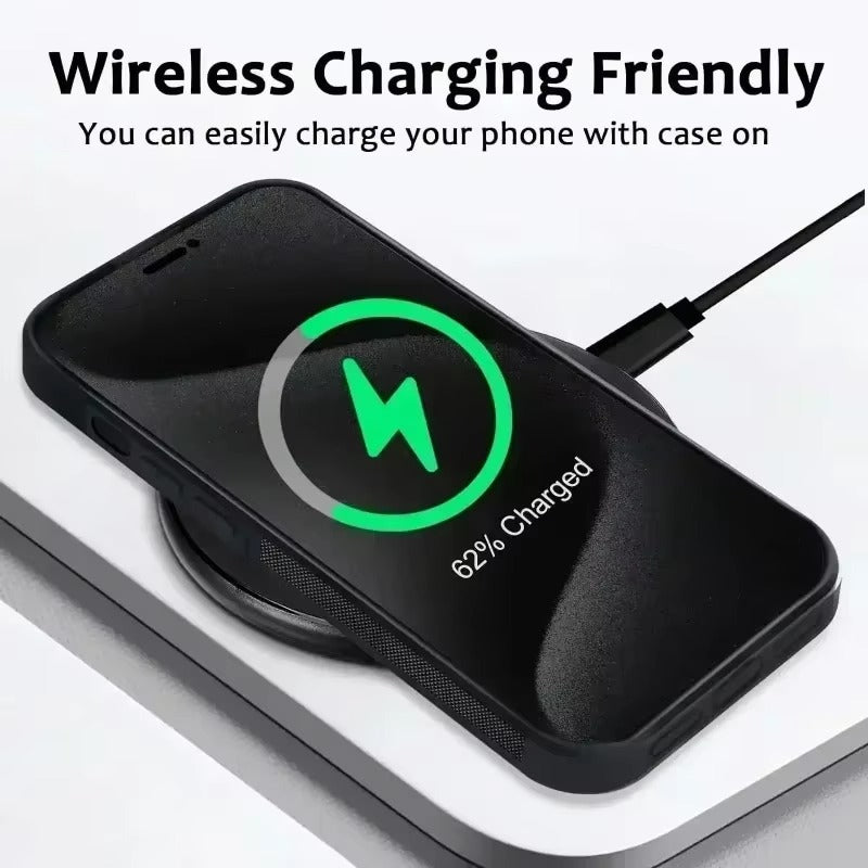 Premium iPhone Case — Real Forged Carbon Fiber MagSafe Cover with Glossy Anti-Fingerprint Finish, Shockproof Lightweight Protective Design