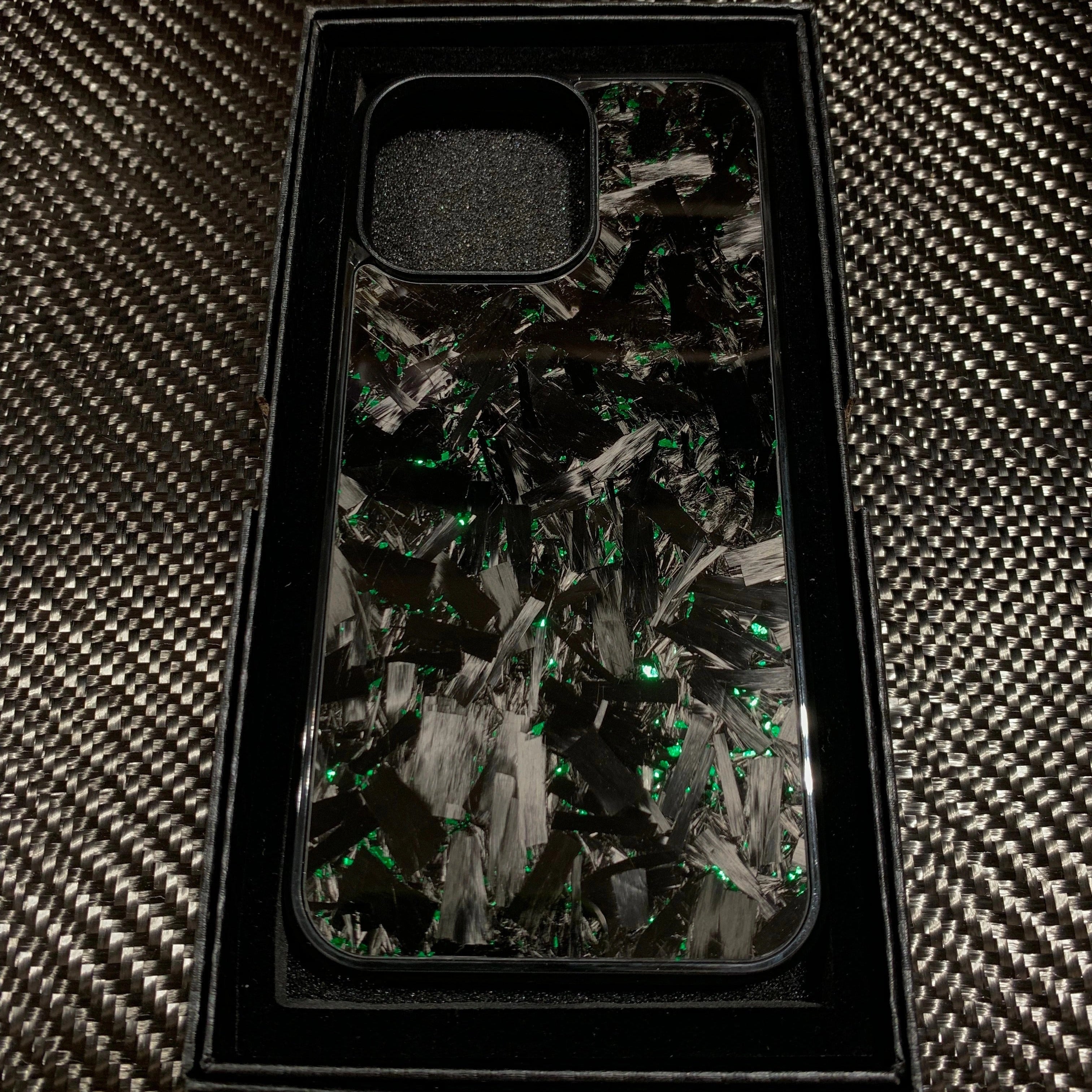 Premium iPhone Case — Real Forged Carbon Fiber MagSafe Cover with Glossy Anti-Fingerprint Finish, Shockproof Lightweight Protective Design