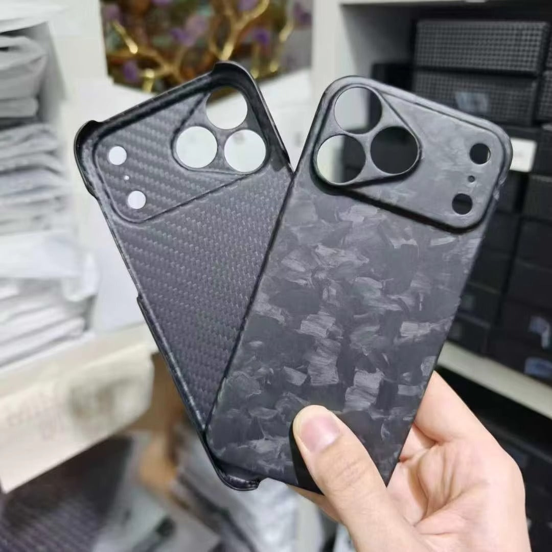 Premium iPhone Case — Real Forged Matte/Glossy Carbon Fiber Lightweight Cover with Anti-Fingerprint Tough Protection & Non-Slip Slim Design