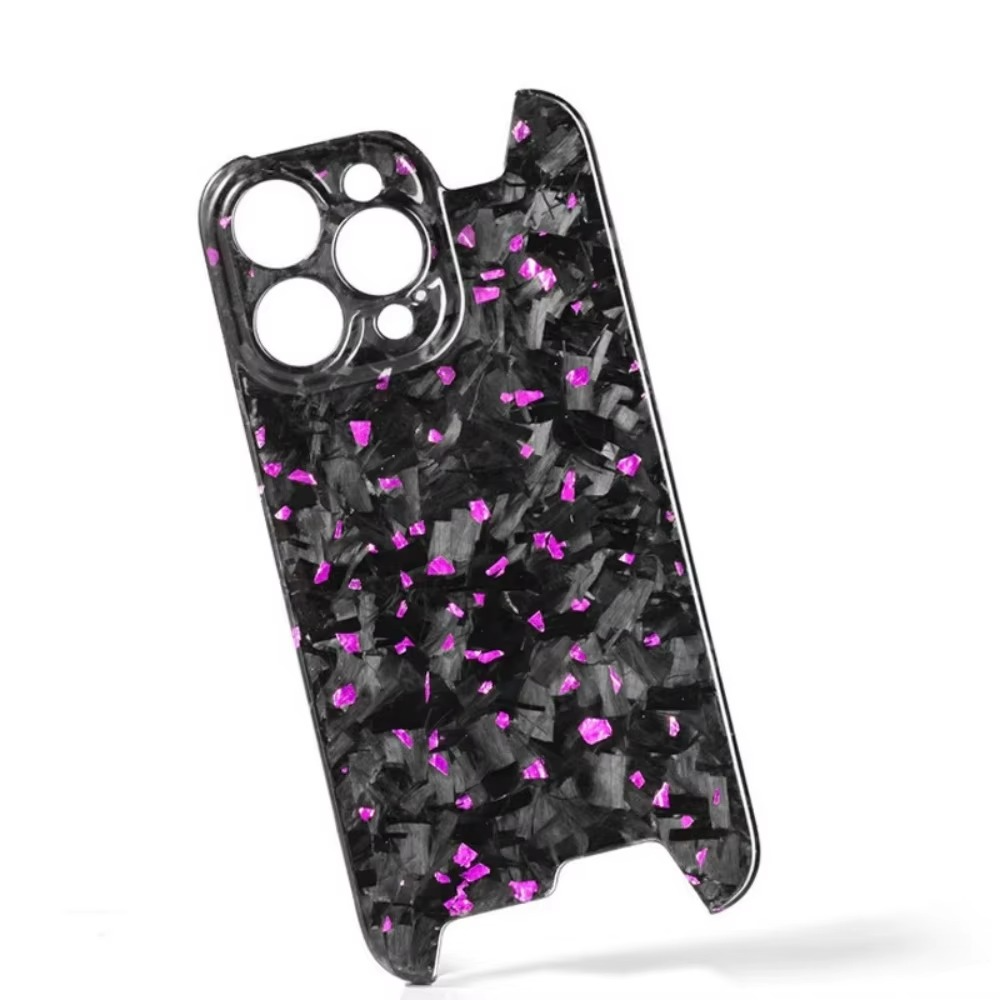 Premium iPhone Case — Real Glossy Forged Carbon Fiber Ultra-Thin Lightweight Cover with Slim Half-Wrapped Protective Design