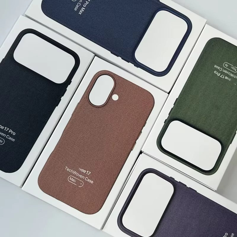 Premium iPhone Case — Woven MagSafe Strong Magnetic Cover with Wireless Charging, Anti-Fingerprint Non-Slip Waterproof Fabric Design