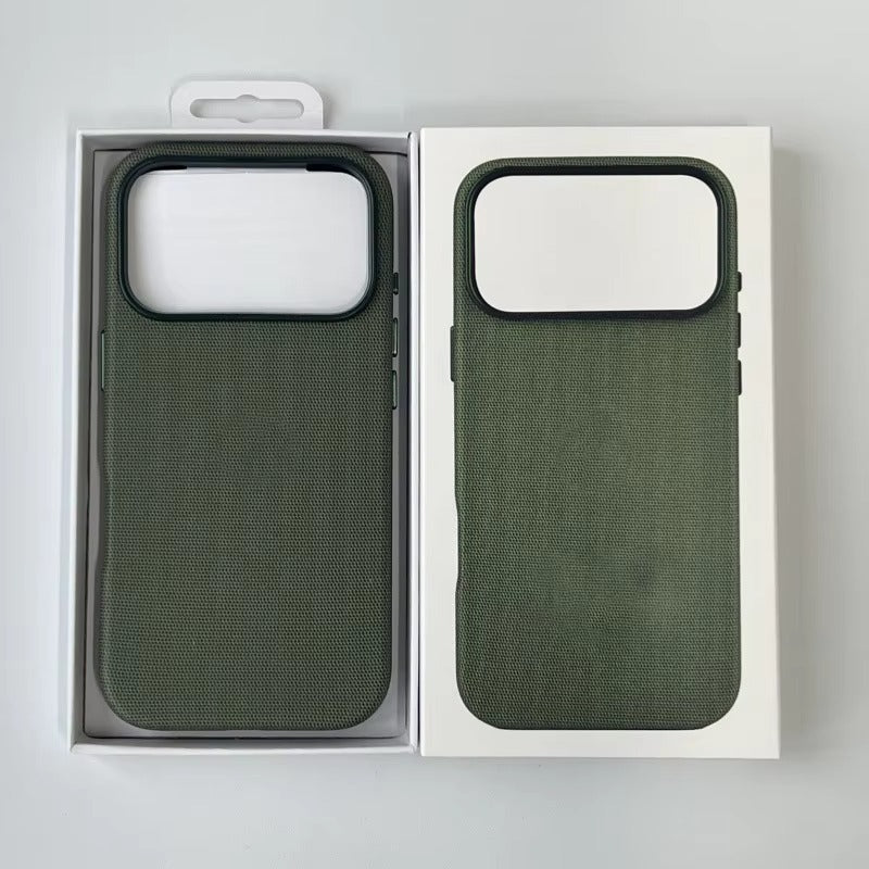 Premium iPhone Case — Woven MagSafe Strong Magnetic Cover with Wireless Charging, Anti-Fingerprint Non-Slip Waterproof Fabric Design