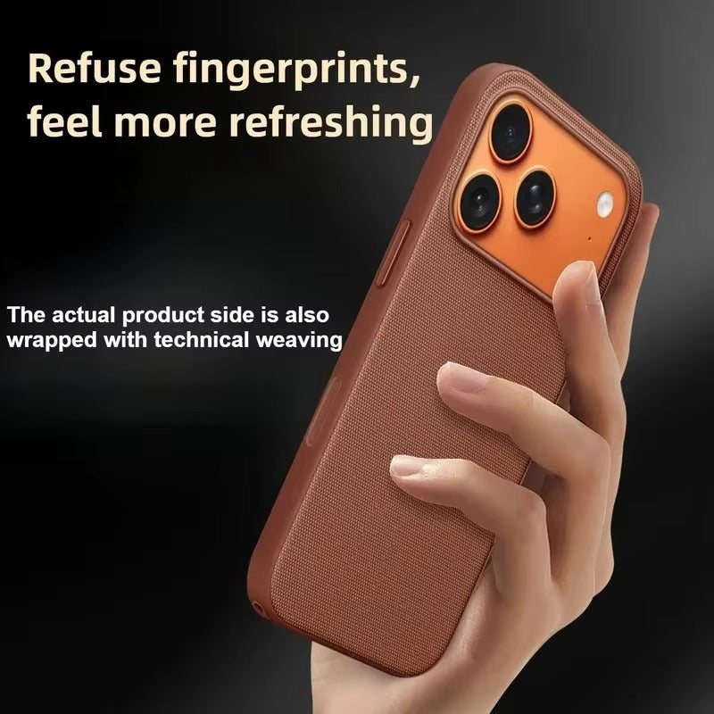 Premium iPhone Case — Woven MagSafe Strong Magnetic Cover with Wireless Charging, Anti-Fingerprint Non-Slip Waterproof Fabric Design