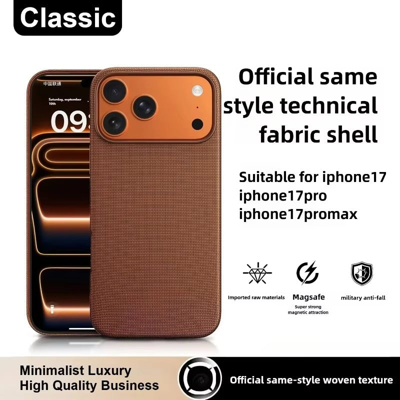 Premium iPhone Case — Woven MagSafe Strong Magnetic Cover with Wireless Charging, Anti-Fingerprint Non-Slip Waterproof Fabric Design