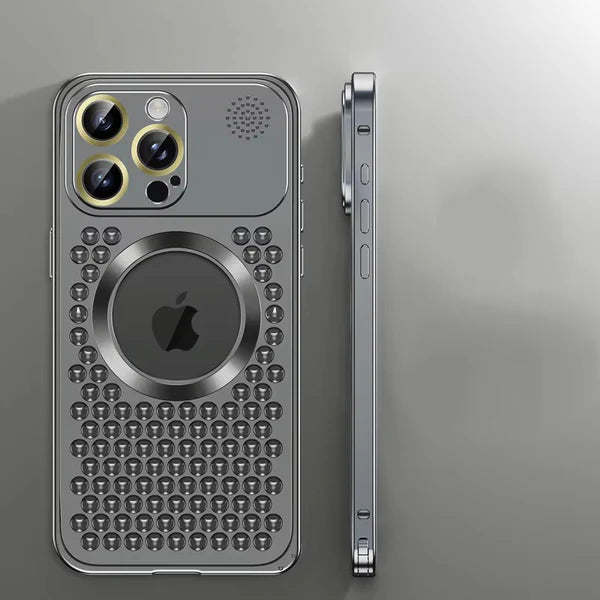 Premium iPhone Heat Dissipation Metal Case — Magnetic Aluminum Cover with MagSafe Compatibility, Dual Layer Shockproof Design, Slim Scratch-Resistant Protective Finish