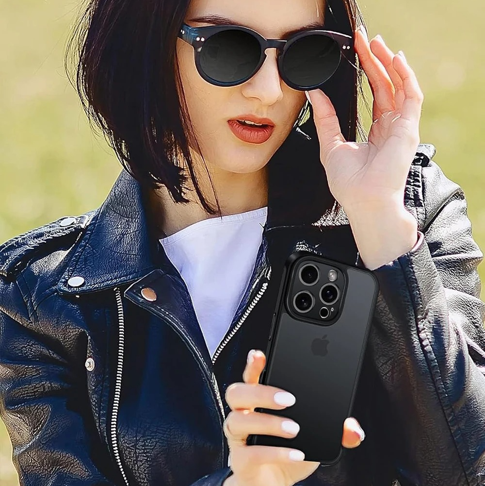 Rugged Hybrid iPhone Case — Military-Grade Shockproof Protection with Matte Translucent Hard Cover, Soft TPU Bumper, Anti-Fingerprint, Non-Slip