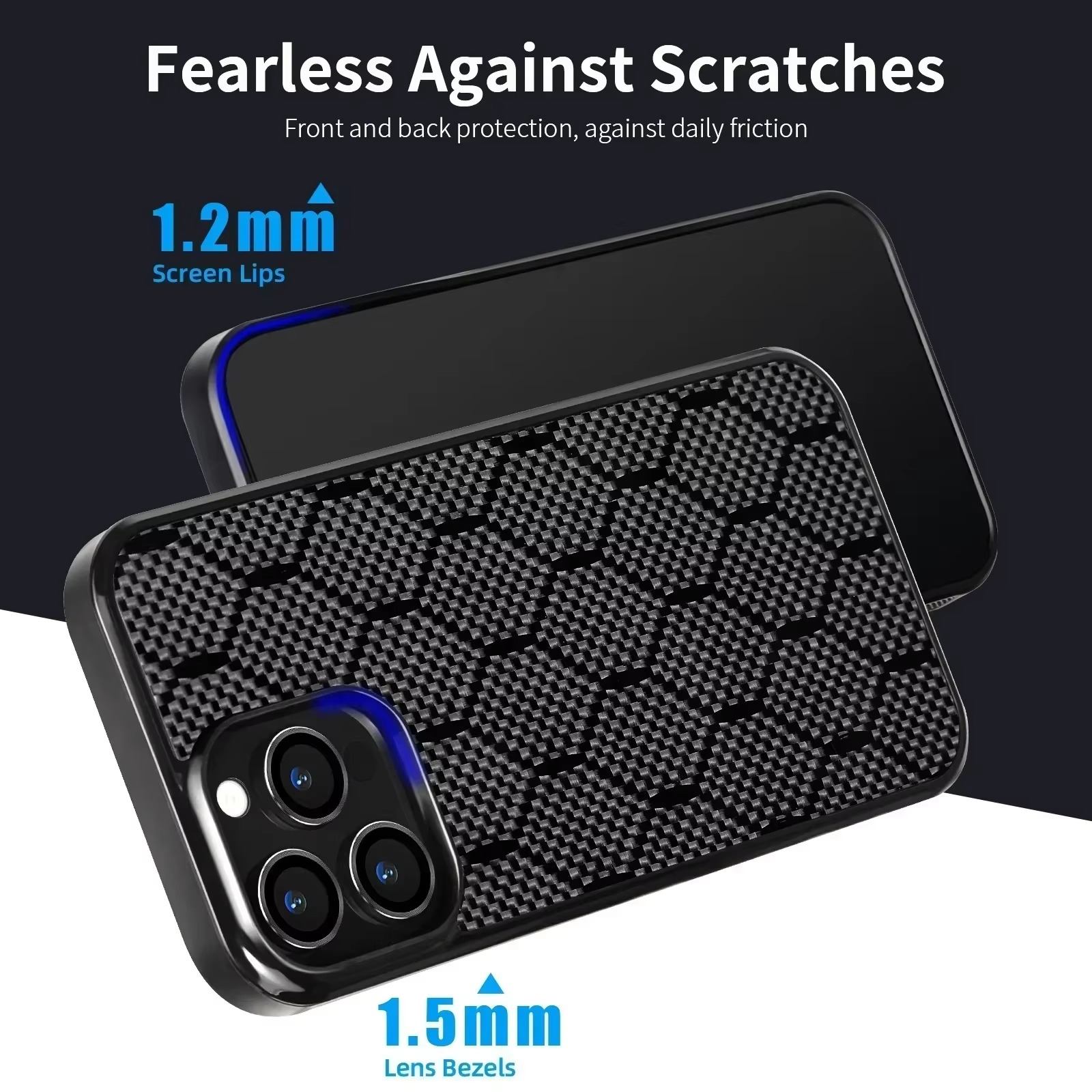 Rugged Magnetic Shockproof iPhone Case — Square Honeycomb Carbon Fiber Texture, Full Coverage Anti-Fingerprint Dustproof Matte Protective Cover