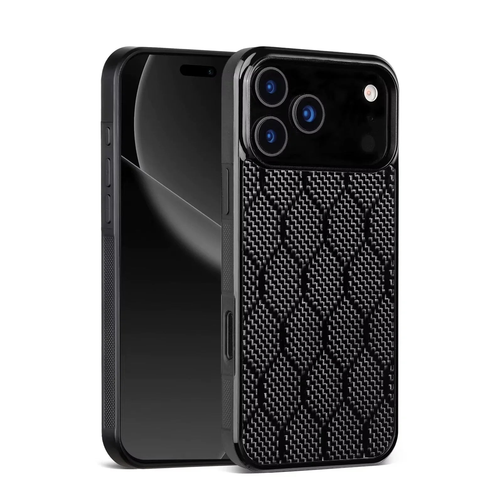 Rugged Magnetic Shockproof iPhone Case — Square Honeycomb Carbon Fiber Texture, Full Coverage Anti-Fingerprint Dustproof Matte Protective Cover
