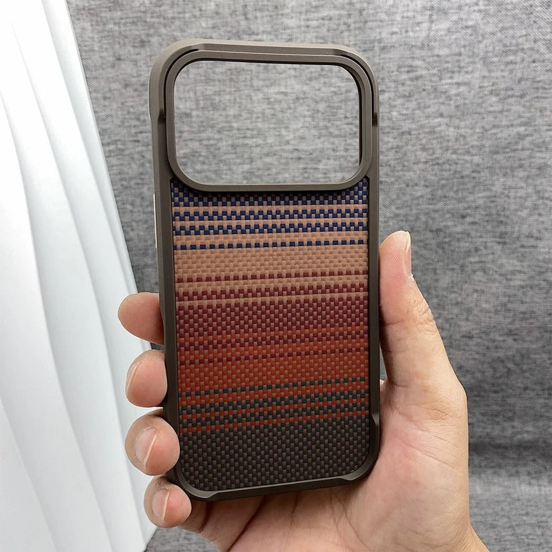 Premium iPhone Case — Magnetic Shockproof Clear PC Cover with Aluminum Alloy Rimless Frame, 360° Stand and Camera-Screen Protection