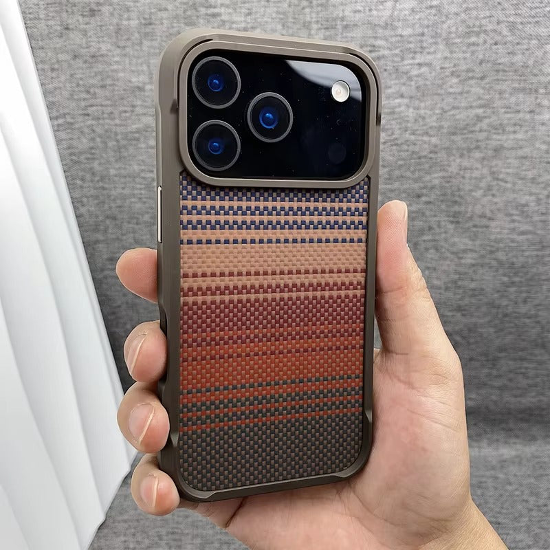 Premium iPhone Case — Magnetic Shockproof Clear PC Cover with Aluminum Alloy Rimless Frame, 360° Stand and Camera-Screen Protection