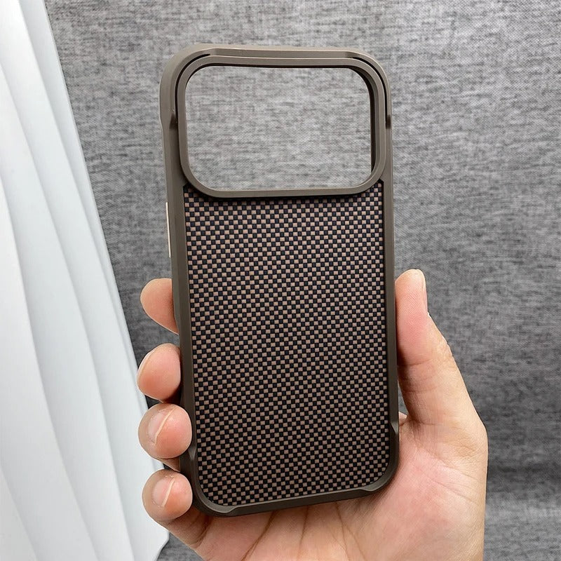 Premium iPhone Case — Magnetic Shockproof Clear PC Cover with Aluminum Alloy Rimless Frame, 360° Stand and Camera-Screen Protection