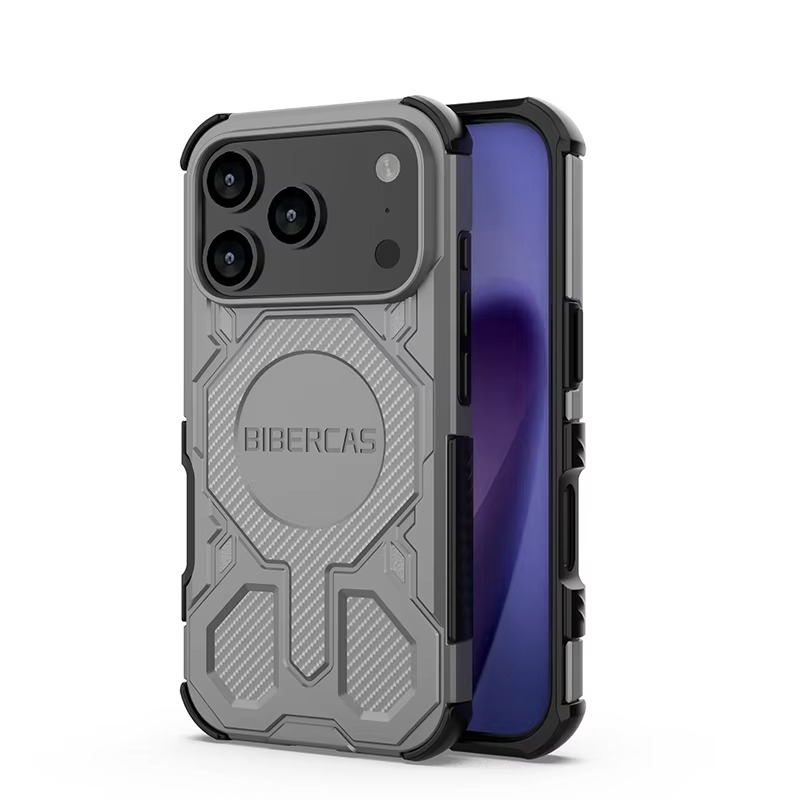 Rugged Magnetic iPhone Case Shockproof Heavy Duty Protection — Hard PC Dual Layer Armor Cover, Kickstand Support, Anti-Fingerprint, Dustproof, Non-Slip