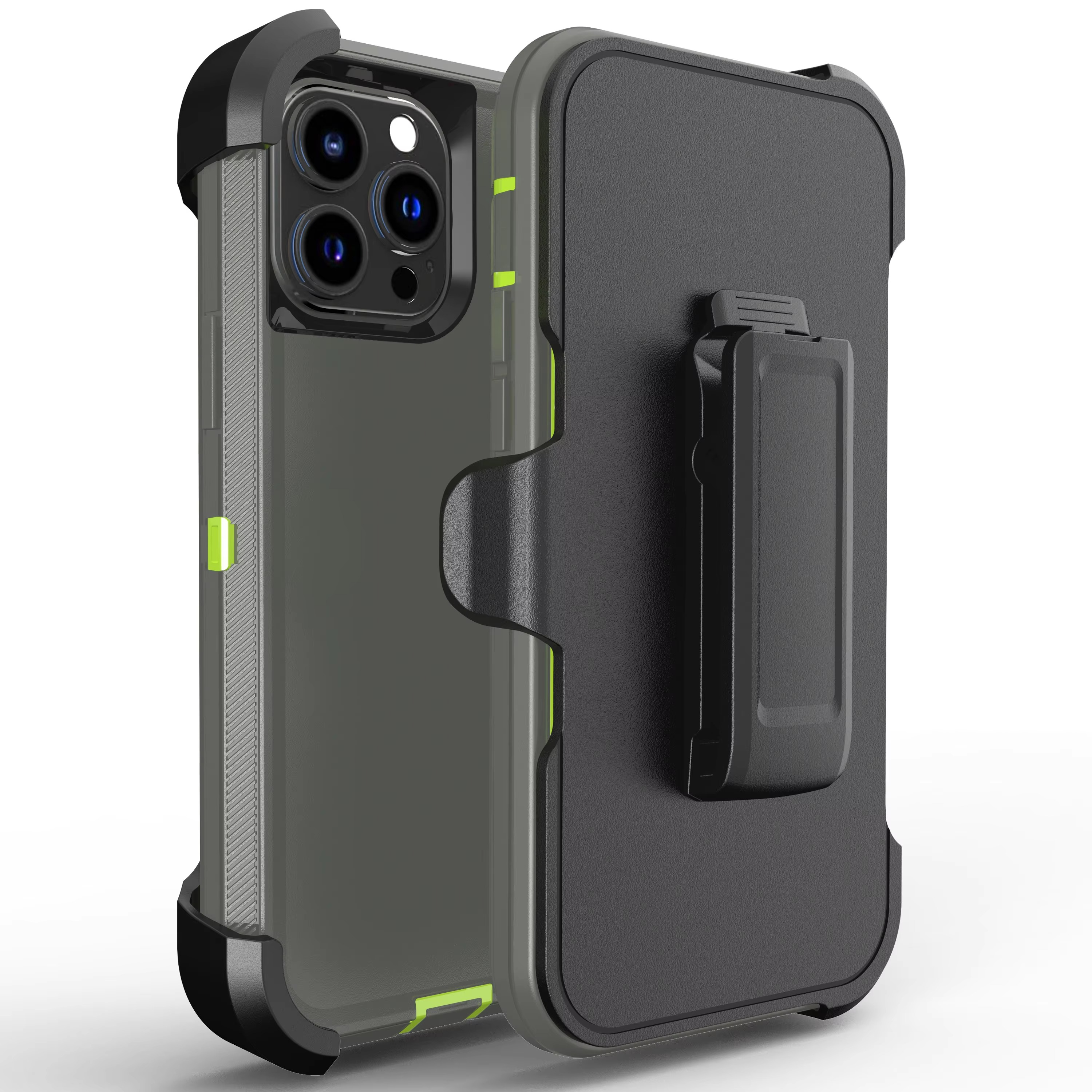 Rugged iPhone 3-in-1 Heavy Duty Armor Case — Full Body Shockproof Dual Layer Protection with Belt Clip, Anti-Fingerprint Scratch-Resistant Non-Slip Design
