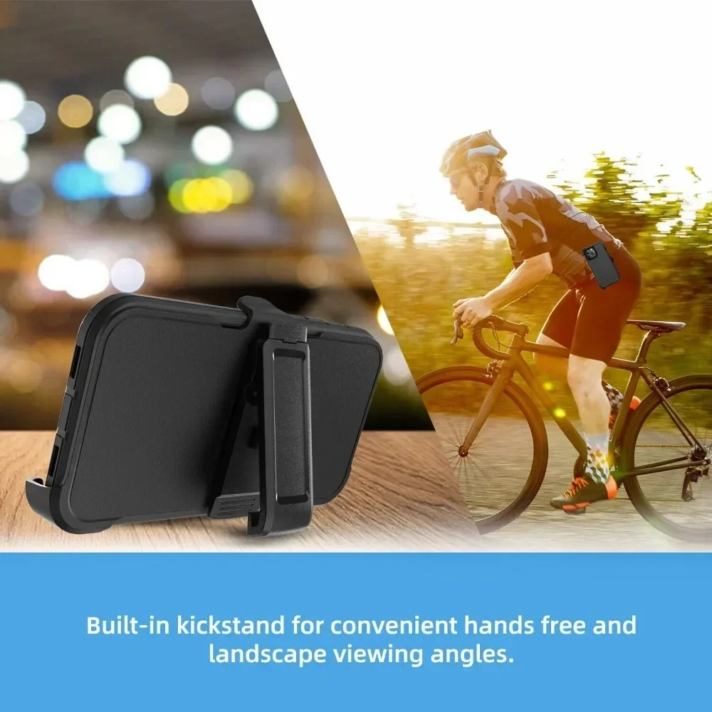 Rugged iPhone 3-in-1 Heavy Duty Armor Case — Full Body Shockproof Dual Layer Protection with Belt Clip, Anti-Fingerprint Scratch-Resistant Non-Slip Design