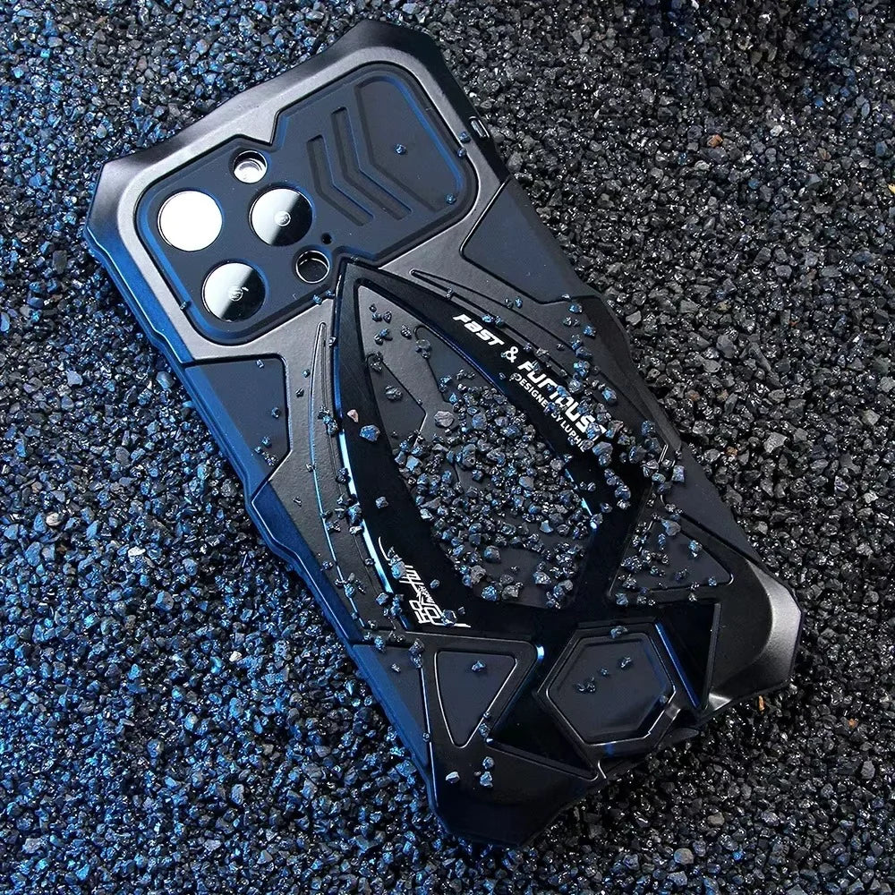 Rugged iPhone Case 360° Full Coverage Metal Armor — Heavy Duty Protective Bumper Frame, Shockproof Design, All-Round Drop and Scratch Protection