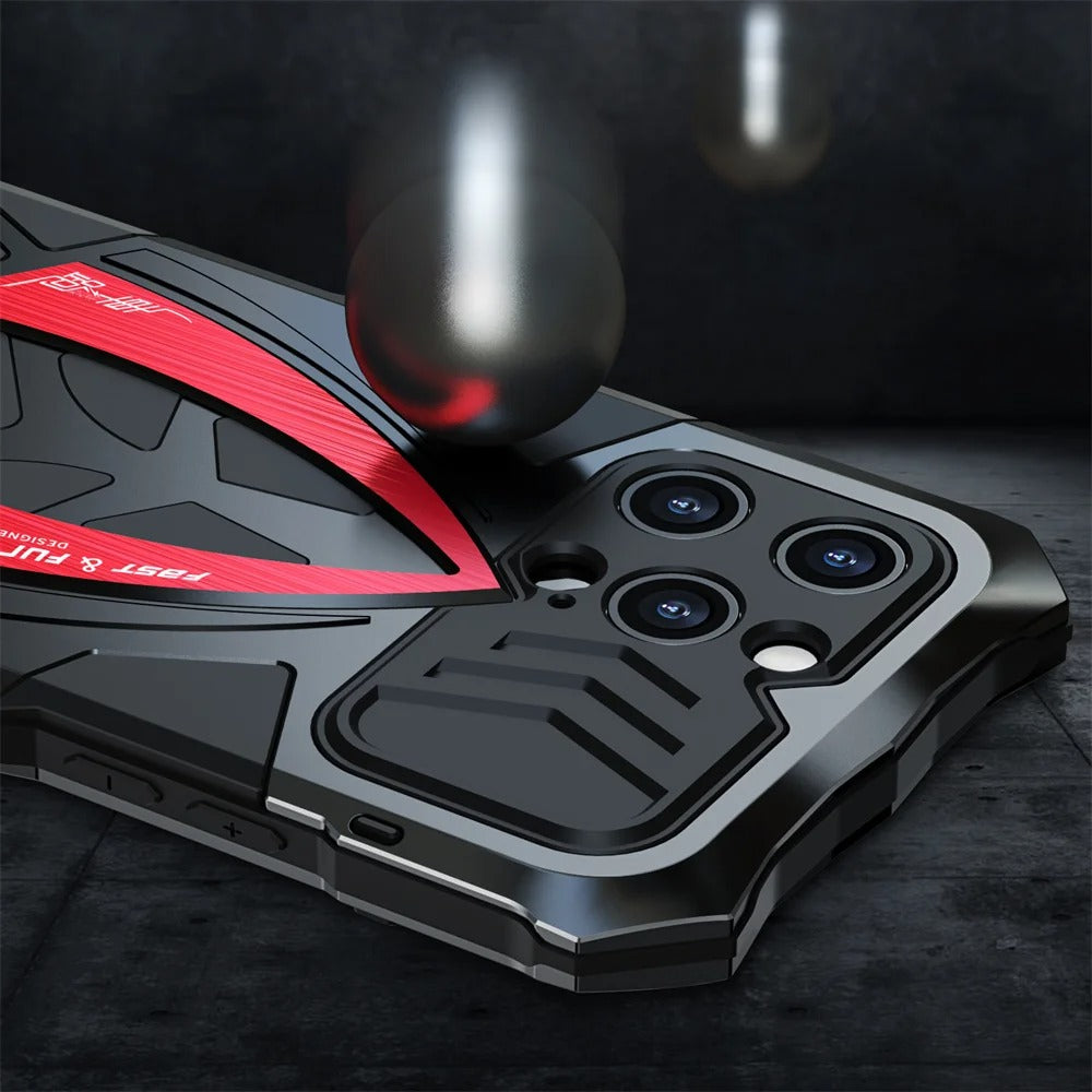 Rugged iPhone Case 360° Full Coverage Metal Armor — Heavy Duty Protective Bumper Frame, Shockproof Design, All-Round Drop and Scratch Protection