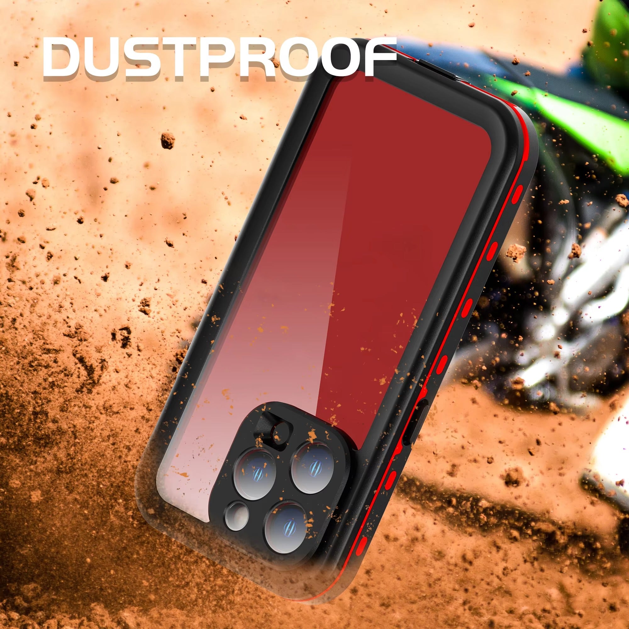 Rugged iPhone Case Shellbox Ultra-Thin Clear Cover — IP68 Waterproof Design with Hanging Rope, Transparent Anti-Fingerprint Scratch-Resistant Protection