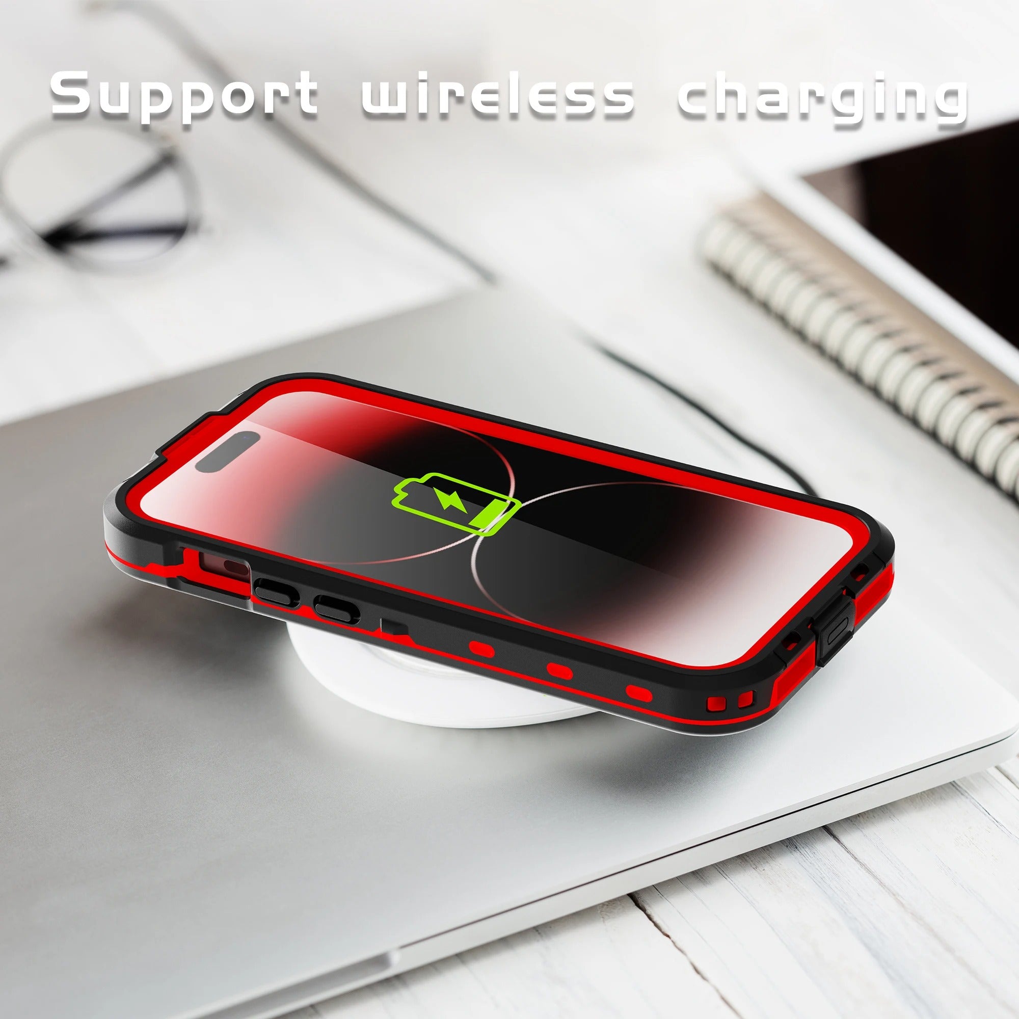 Rugged iPhone Case Shellbox Ultra-Thin Clear Cover — IP68 Waterproof Design with Hanging Rope, Transparent Anti-Fingerprint Scratch-Resistant Protection