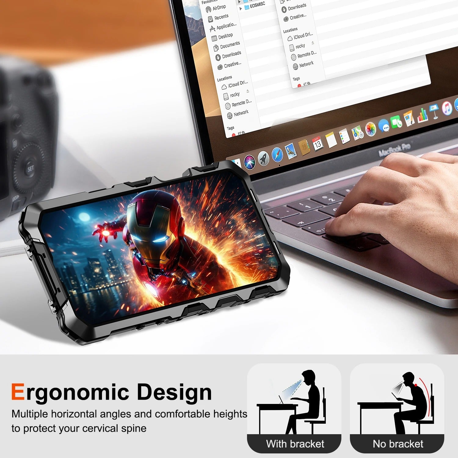 Rugged iPhone Case — 360° Full-Body Shockproof Aluminum Armor Cover with Tempered Glass Protection, Metal Lock Catch, Kickstand and Heavy-Duty Anti-Fall Design