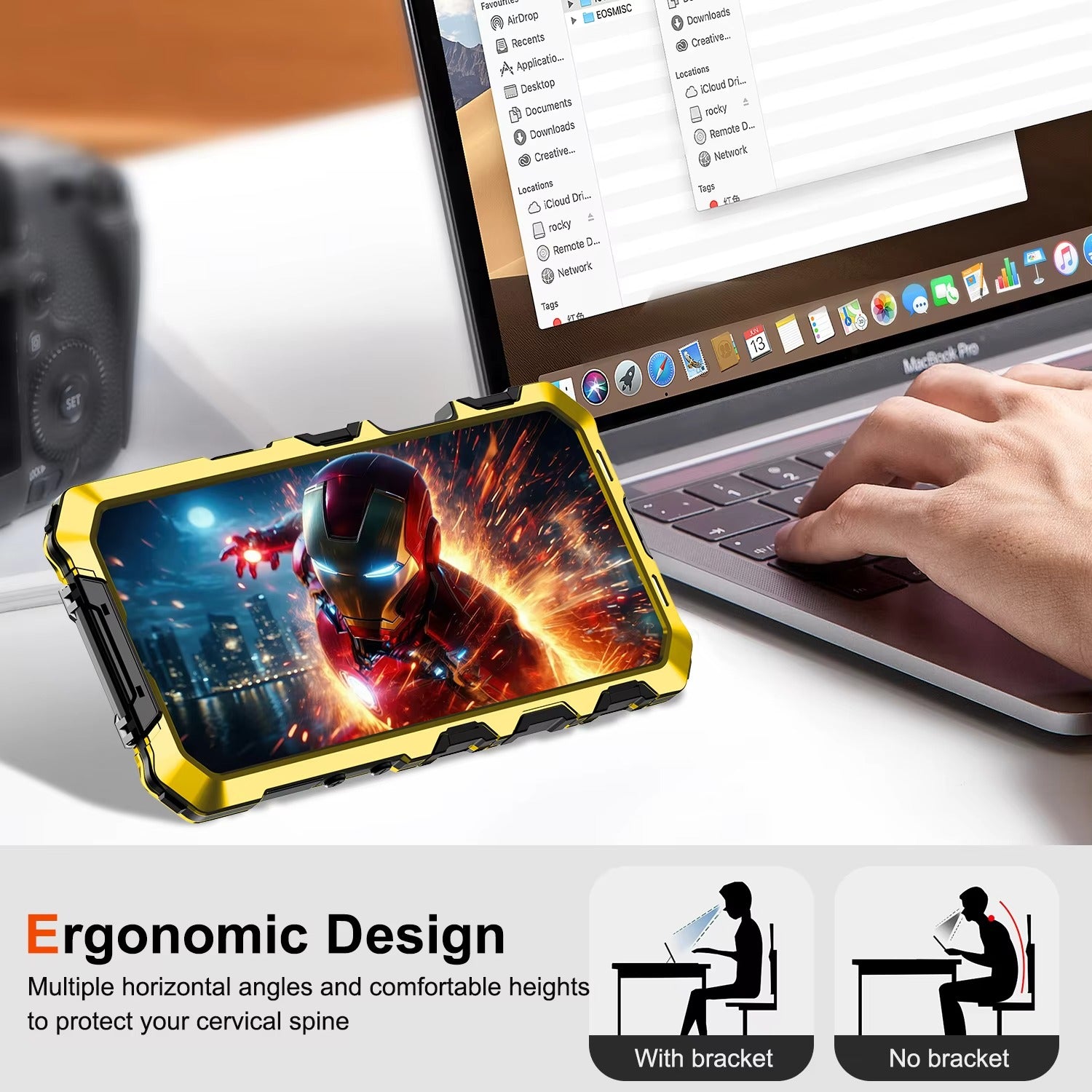 Rugged iPhone Case — 360° Full-Body Shockproof Aluminum Armor Cover with Tempered Glass Protection, Metal Lock Catch, Kickstand and Heavy-Duty Anti-Fall Design