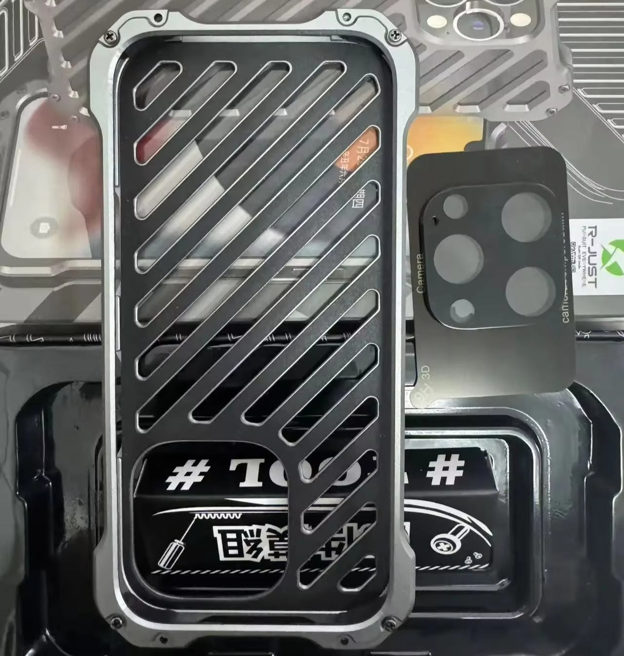 Rugged iPhone Case — Aluminum Alloy Heat-Dissipation Armor Cover with Shockproof Heavy-Duty Full-Coverage Metal Design