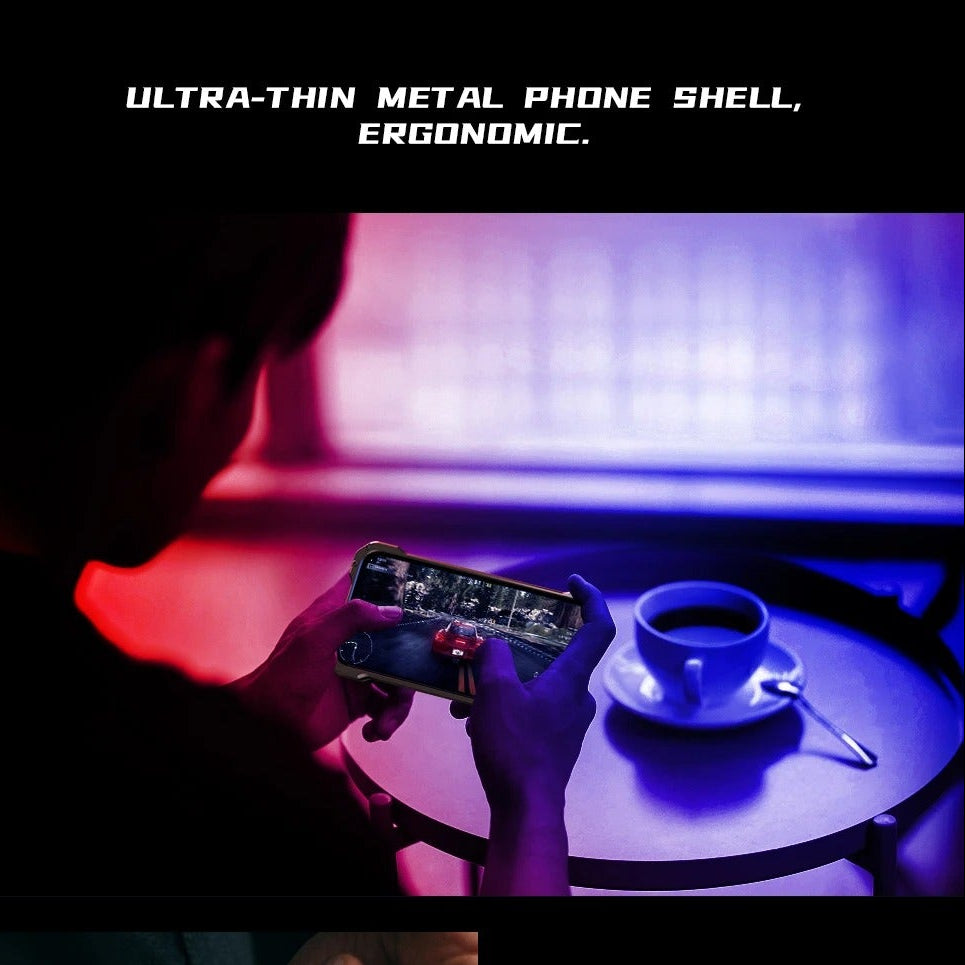 Rugged iPhone Case — Aluminum Alloy Heat-Dissipation Armor Cover with Shockproof Heavy-Duty Full-Coverage Metal Design