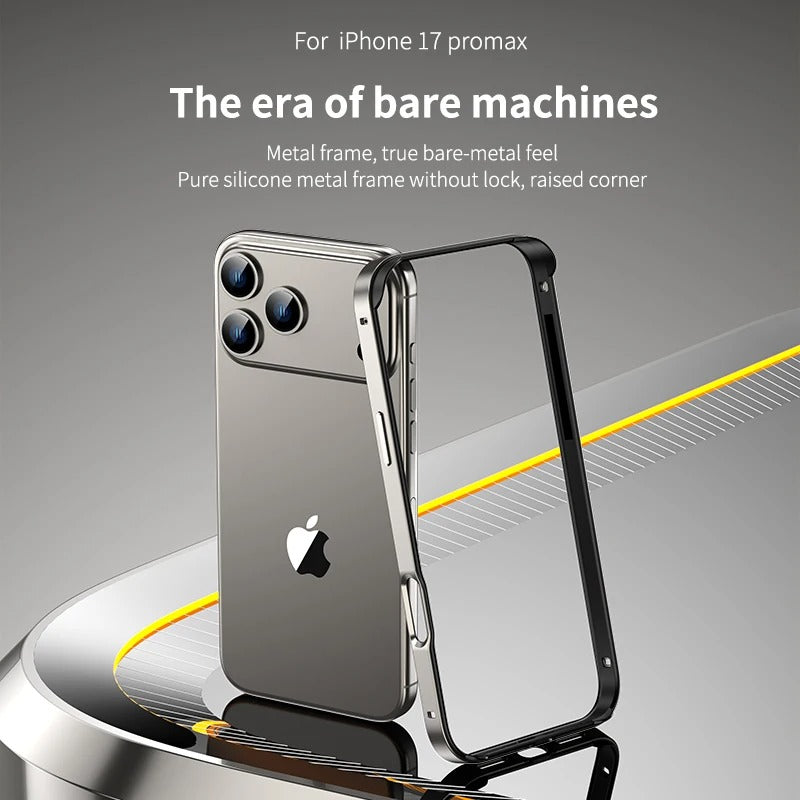 Rugged iPhone Case — Aluminum Metal Frame Bumper Cover with Silicone Protection and Shockproof Durable Design