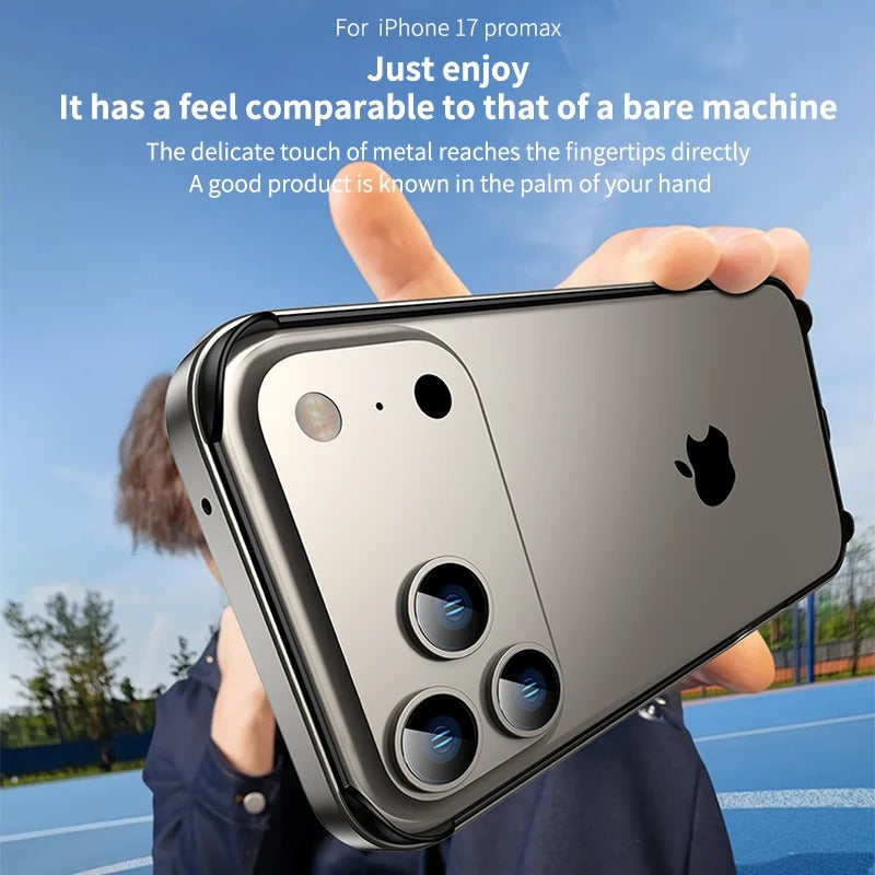 Rugged iPhone Case — Aluminum Metal Frame Bumper Cover with Silicone Protection and Shockproof Durable Design