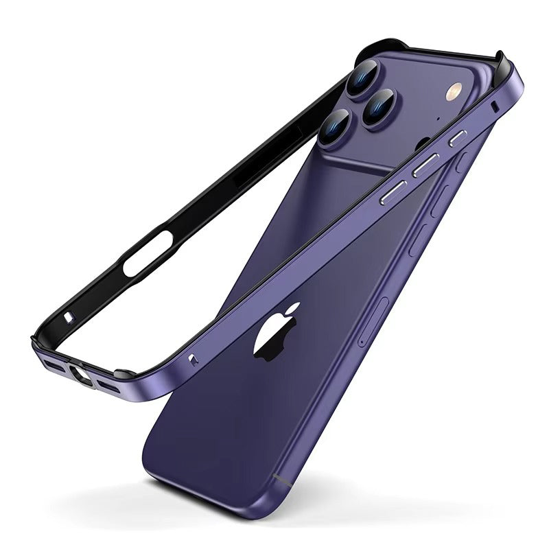 Rugged iPhone Case — Aluminum Metal Frame Bumper Cover with Silicone Protection and Shockproof Durable Design