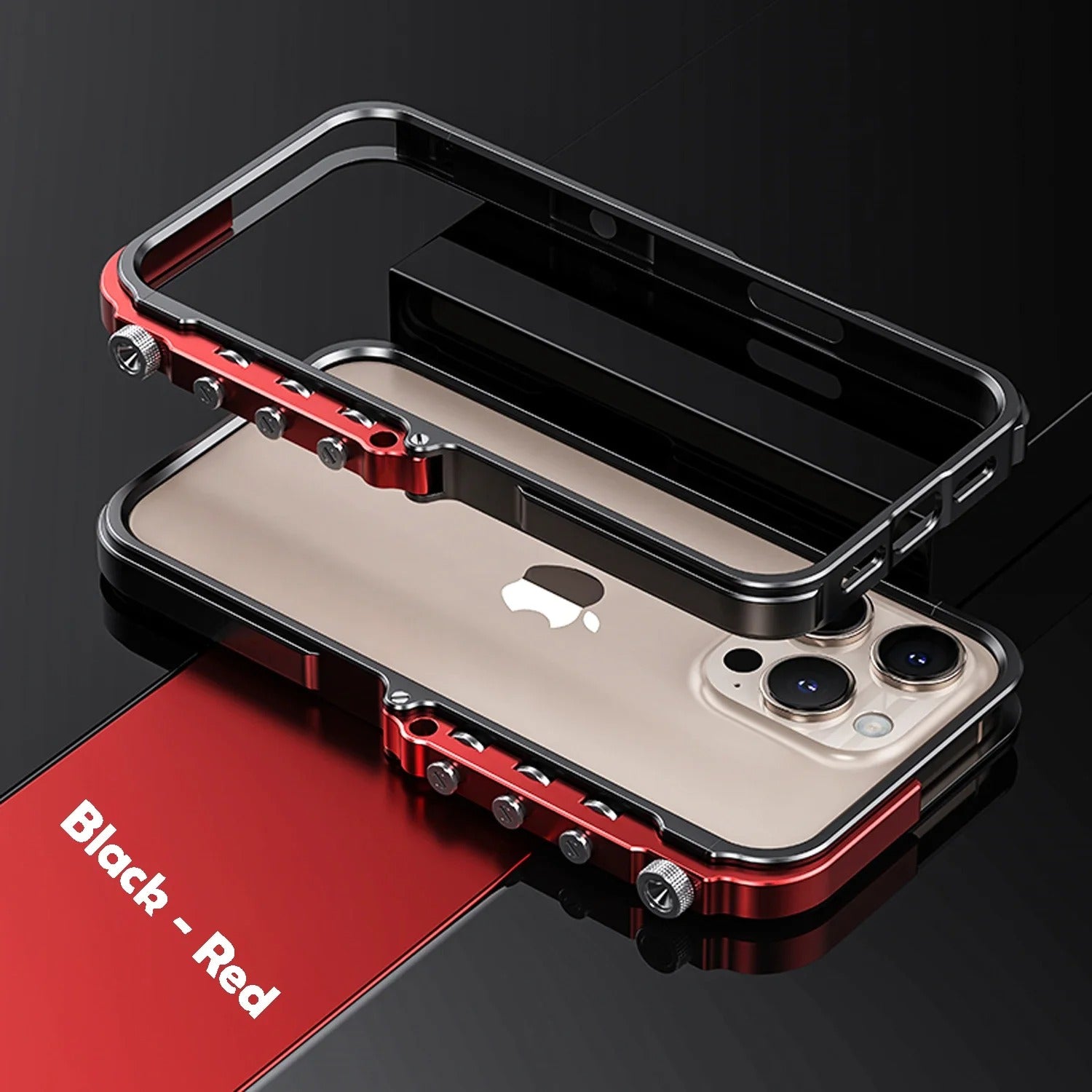 Rugged iPhone Case — Full-Metal Mechanical Mecha Cover with Military-Grade Shockproof Aluminum Design, Lightweight Drop-Proof Protection and Lanyard Support