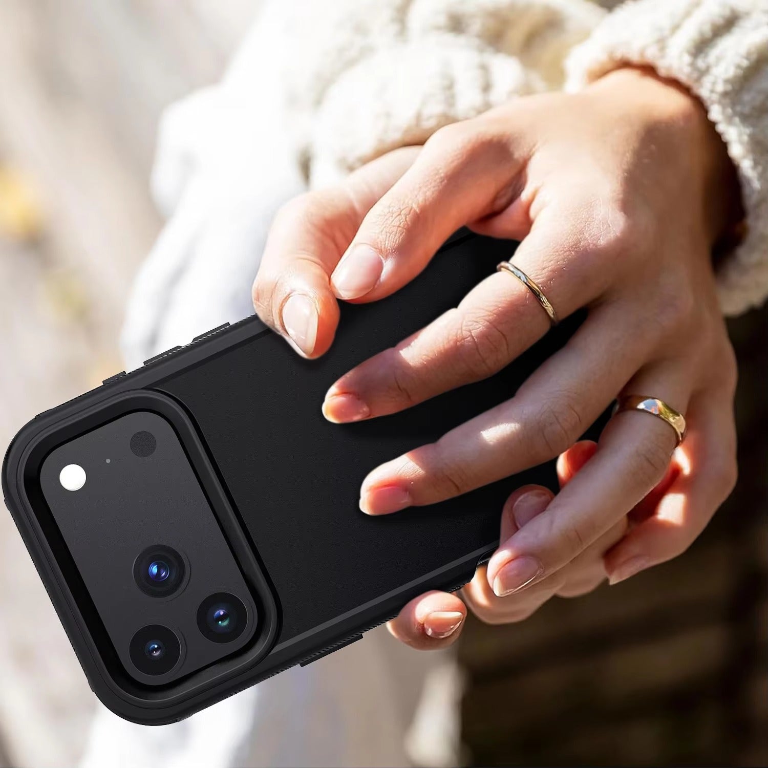 Rugged iPhone Case — Heavy-Duty 3-Layer Hybrid Protective Cover with Shockproof Hard PC Design and Matte Anti-Fingerprint Finish