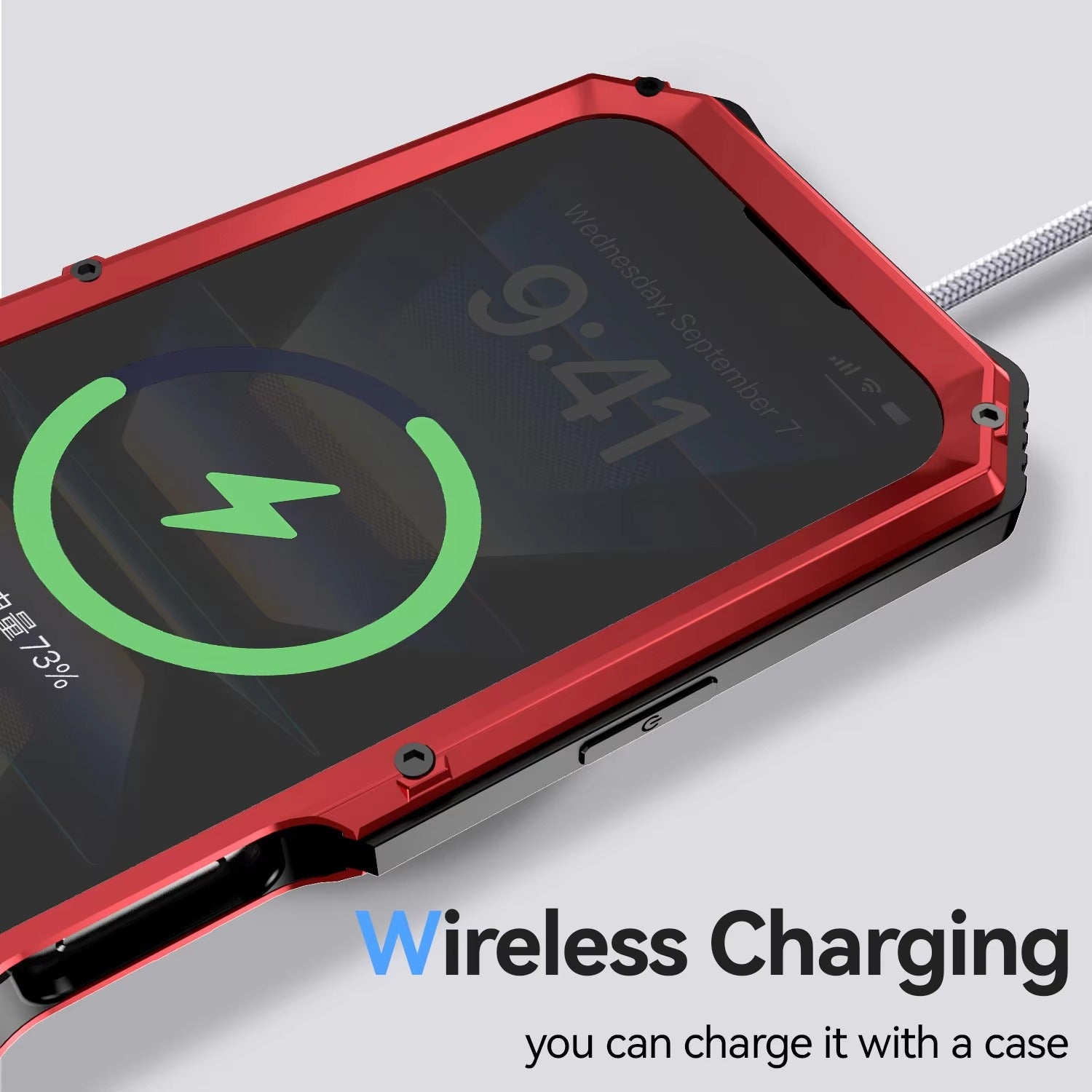 Rugged iPhone Case — Heavy-Duty Aluminum Armor Cover with Built-In Glass Screen Protector, Kickstand, Shockproof Dual-Layer Design and Dustproof Anti-Fingerprint Finish