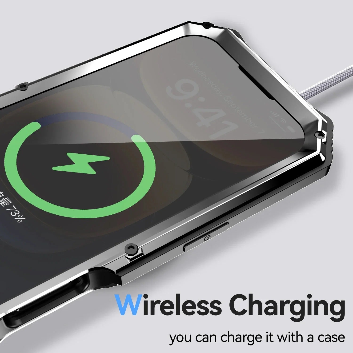 Rugged iPhone Case — Heavy-Duty Aluminum Armor Cover with Built-In Glass Screen & Lens Protectors, Shockproof Dual-Layer Design and Kickstand for Outdoor Use