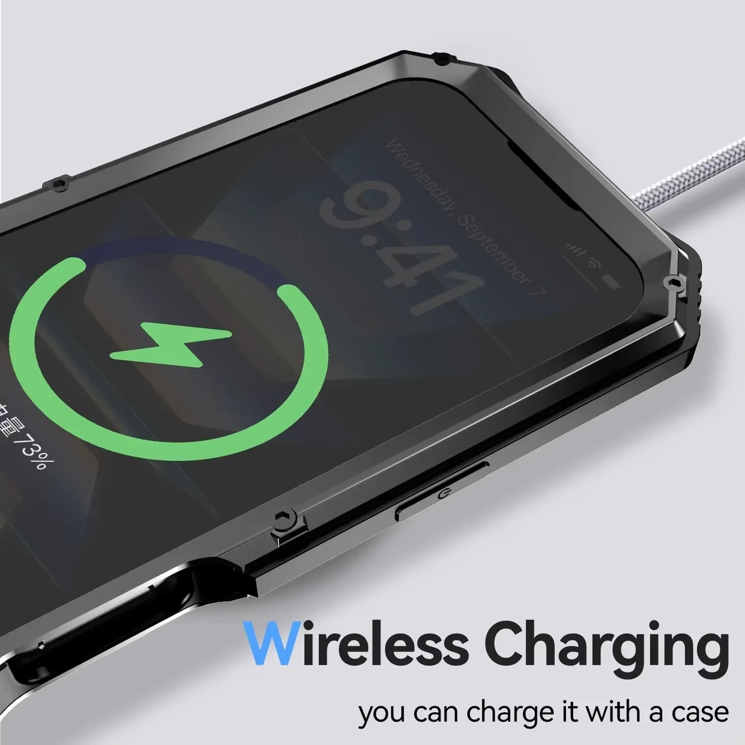 Rugged iPhone Case — Heavy-Duty Aluminum Armor Cover with Built-In Glass Screen & Lens Protectors, Shockproof Dual-Layer Design and Kickstand for Outdoor Use