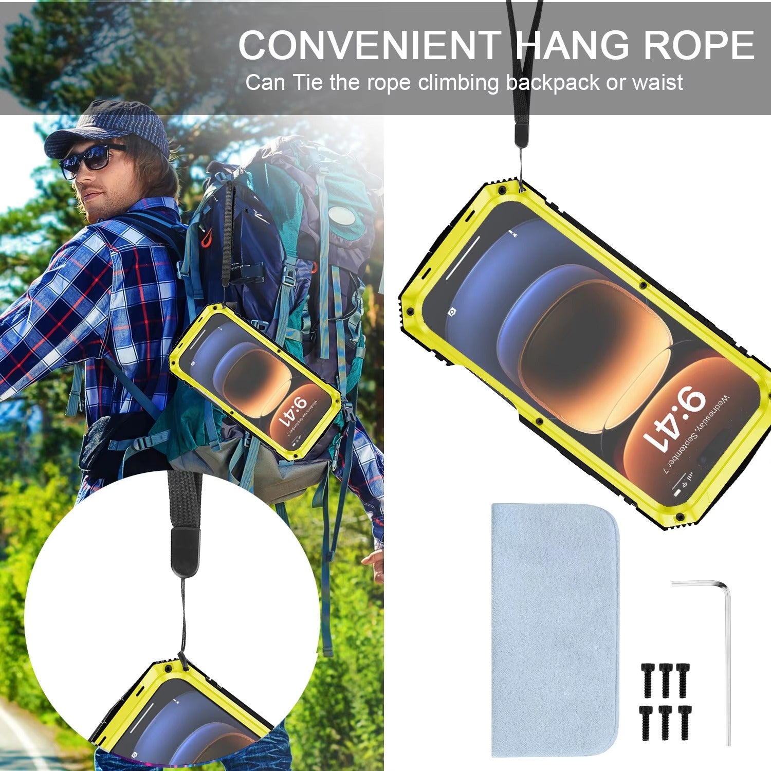 Rugged iPhone Case — Heavy-Duty Aluminum Armor Cover with Shockproof Bumper Design, Screen Guard Protection and Dustproof Anti-Fingerprint Finish