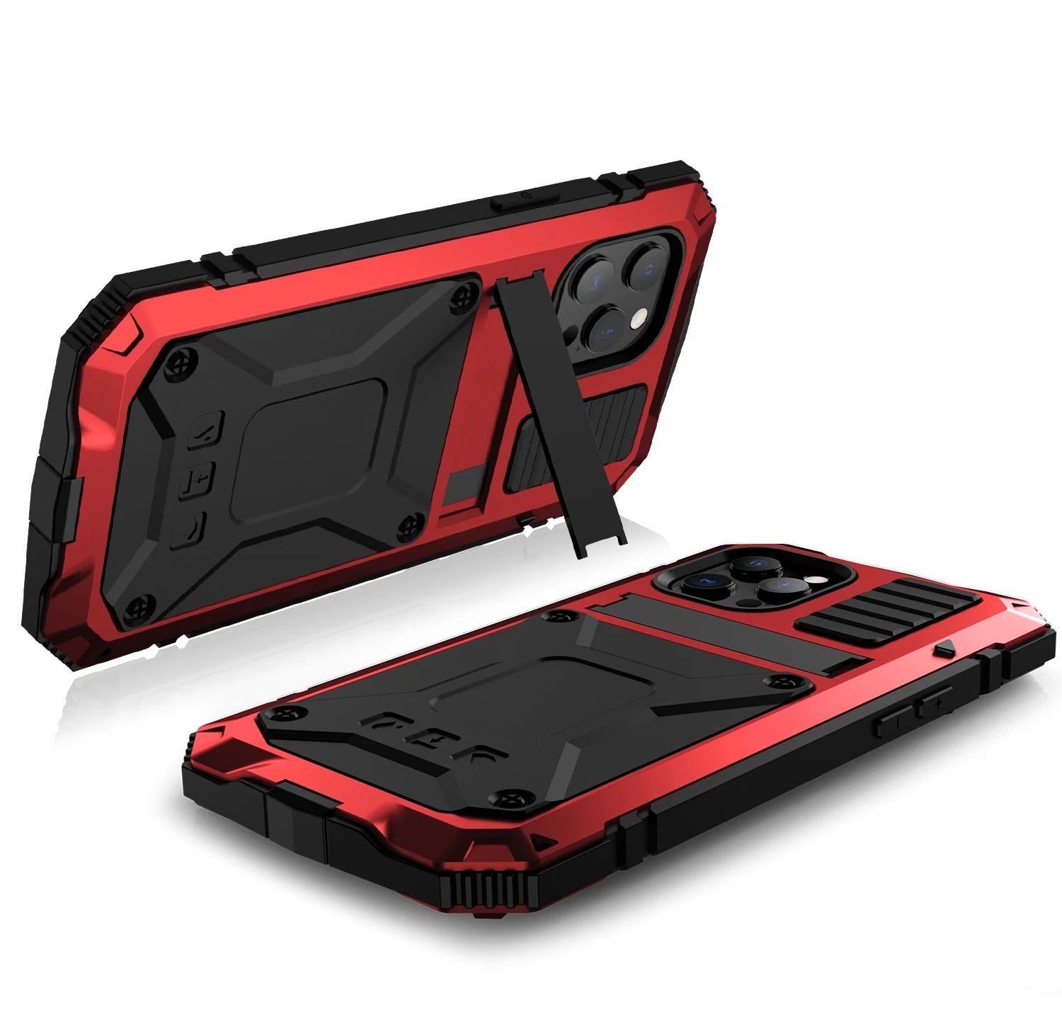 Rugged iPhone Case — Heavy-Duty Aluminum Armor Cover with Shockproof Bumper Design, Screen Guard Protection and Dustproof Anti-Fingerprint Finish