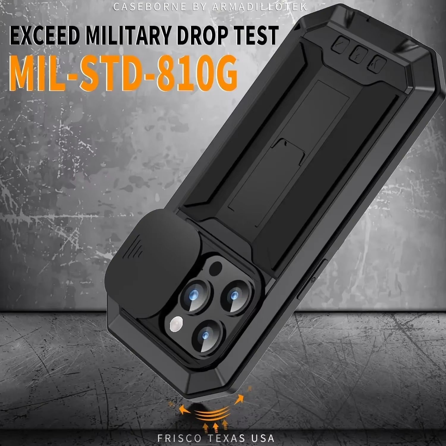 Rugged iPhone Case — Heavy-Duty Aluminum Metal Cover with Built-In Tempered Glass Screen Protector, Military-Grade Shockproof Design and Dustproof Anti-Fingerprint Protection