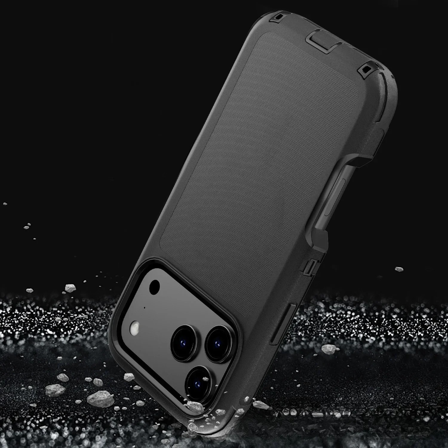 Rugged iPhone Case — Heavy-Duty Armor Cover with Belt Clip, Shockproof Dual-Layer PC+TPU Protection, Matte Anti-Slip Anti-Fingerprint Design