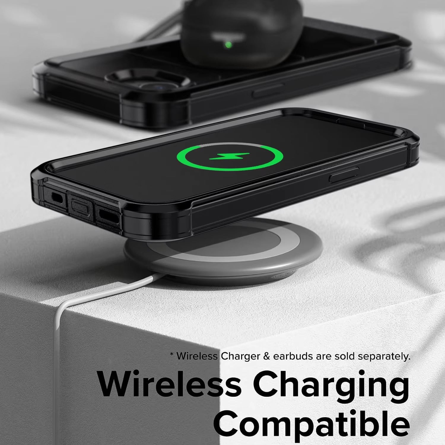 Rugged iPhone Case — Heavy-Duty Dual-Layer Hybrid Protective Cover with Shockproof Hard PC Back, Raised Edges and Matte Anti-Fingerprint Design