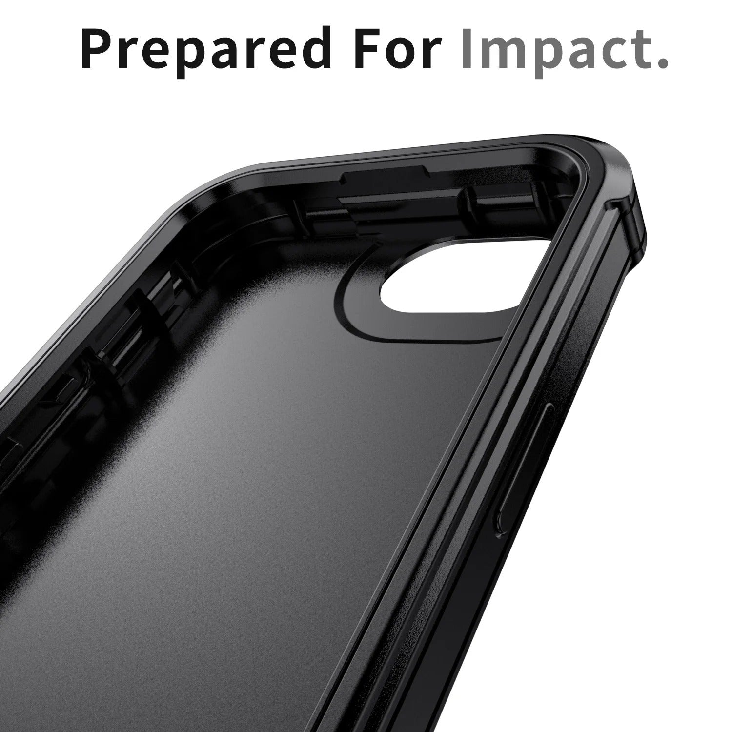 Rugged iPhone Case — Heavy-Duty Dual-Layer Hybrid Protective Cover with Shockproof Hard PC Back, Raised Edges and Matte Anti-Fingerprint Design