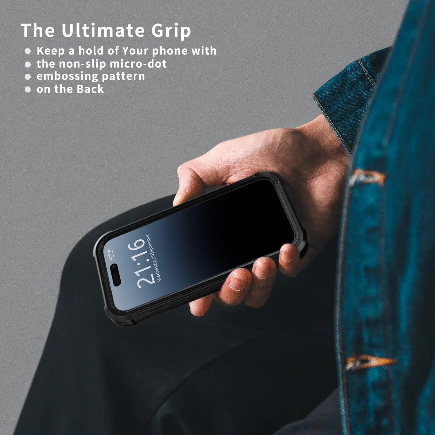 Rugged iPhone Case — Heavy-Duty Dual-Layer Hybrid Protective Cover with Shockproof Hard PC Back, Raised Edges and Matte Anti-Fingerprint Design