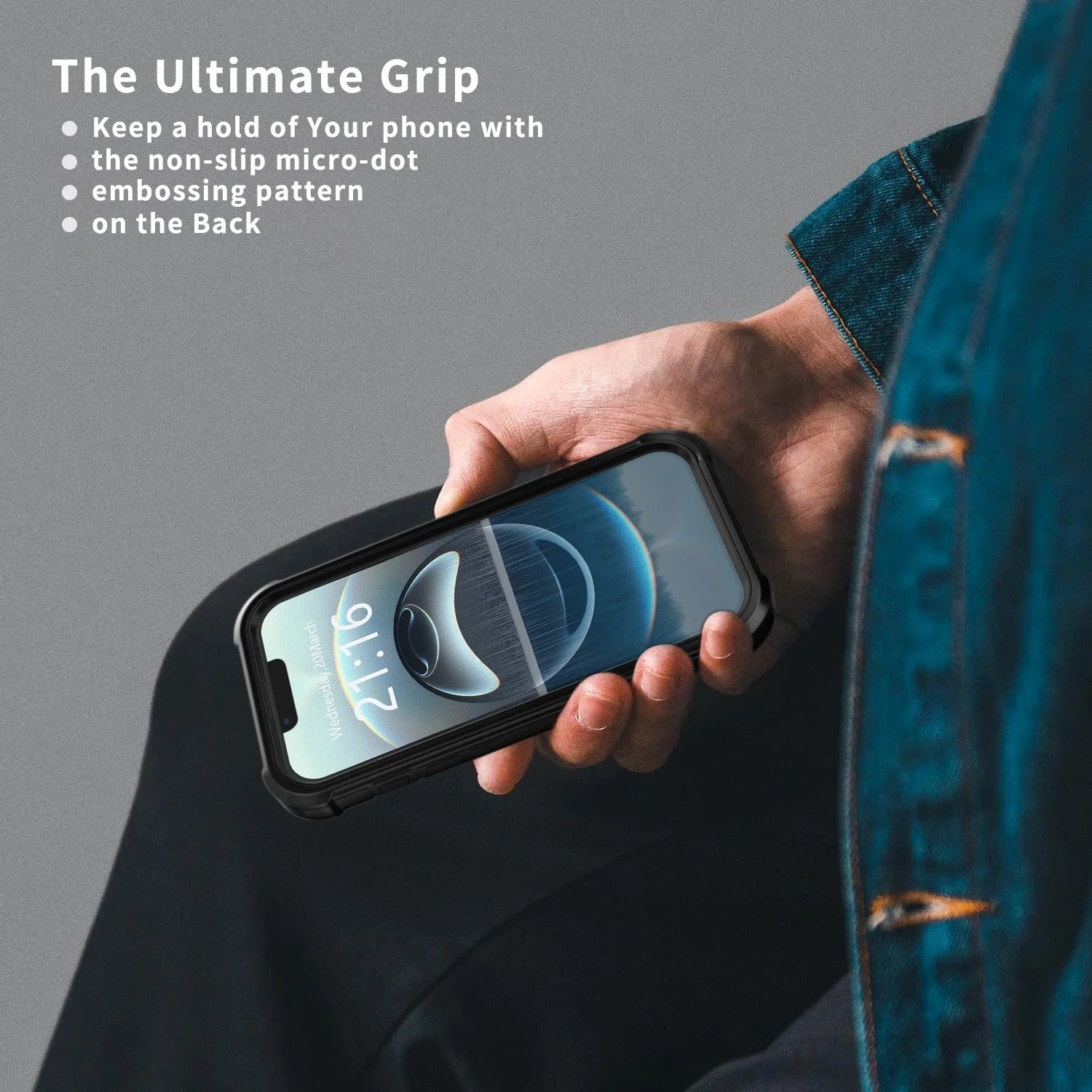 Rugged iPhone Case — Heavy-Duty Dual-Layer Hybrid Protective Cover with Shockproof Hard PC Back, Raised Edges and Matte Anti-Fingerprint Design