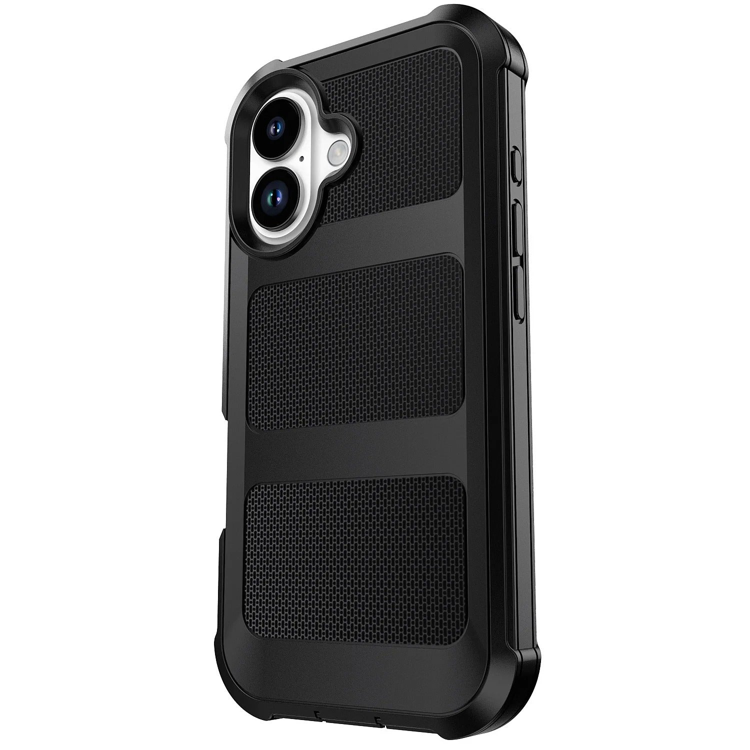 Rugged iPhone Case — Heavy-Duty Dual-Layer Hybrid Protective Cover with Shockproof Hard PC Back, Raised Edges and Matte Anti-Fingerprint Design