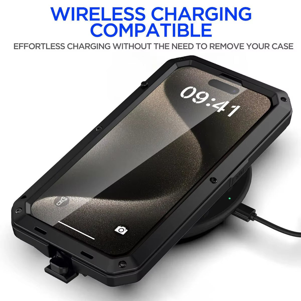 Rugged iPhone Case — Heavy-Duty Metal Aluminum Armor Cover with Tempered Glass, Shockproof Dual-Layer Protection, Non-Slip Outdoor Military Design