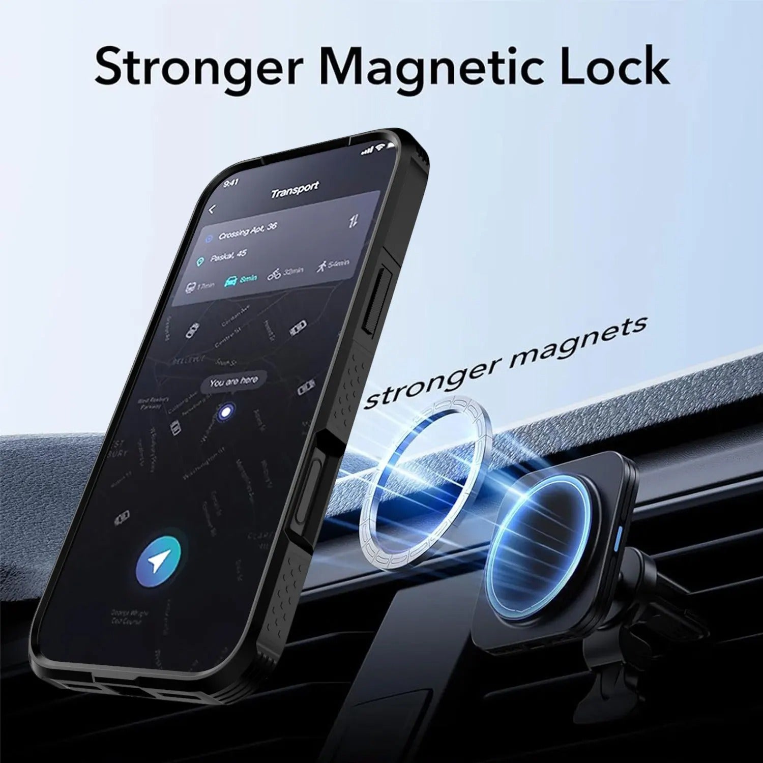 Rugged iPhone Case — Hybrid Shockproof Magnetic Cover with Kickstand, Adjustable Lanyard Strap and Dual-Layer Hard PC Protection